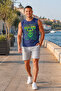 Men's Regular Cut 100% Cotton Crew Neck Sleeveless Elastic Pocket Pajama Set Anti-Sweat - 3