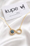 Infinity and Evil Eye Figured Zircon Stone Stainless Steel Women's Necklace