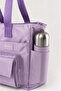 Daily Water-Repellent Bag - Laptop Compartment, Quilted Detail, Multiple Pockets, Bottle Compartment, Luggage Attachment, Lilac Mother Baby Bag, Lilac Baby Care Bag, Mommy Bag - 3