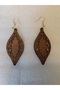 Authentic Wood Balsa Wood Light Coffee Laser Cut Drop Shaped Dangle Earrings Size 7.5X2.8Cm