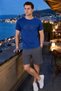 Men's Two-Piece Set 100% Cotton, Summer, Gym, Athlete, Football, Fitness, Jogging, Home Wear Anti-Sweat - 2