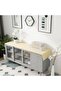 صندوق مجوهرات كبير حديث قابل للتكديس من الجلد الصناعي من XIGEXIGE مع أغطية - مجموعة من قطعتين باللون البيج - 7