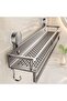 Durable stainless steel shower rack - a space-saving bathroom shelf with towel hooks, no drilling required, suitable for bathrooms, shower rooms, or - 4