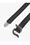 Embroidered Metal Buckle Faux Leather Belt - 3