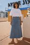 Long Denim Skirt, Blue Denim Skirt, Women's Denim Skirt, Denim Skirt with Pockets - 4