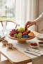 Natural Bamboo Leg Cake & Cake Stand 25X6 cm |   Round Presentation Plate, Dessert & Fruit Serving Plate - 4