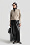 Button Detailed Basic Cardigan Mink - 3
