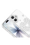 iPhone 17 Case Drop Rhinestone Heart Pattern Rivas Hard Pc Cover - 2