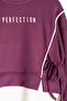 Burgundy Girls' Garnished Sweatshirt and Elastic Cuffed Tracksuit 2-Piece Top and Bottom Set 24768 - 5