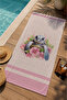 Pink Floral Cute Elephant Patterned 70X150 Beach Towel - Cotton Bath Towel - 3