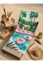 70X150 Beach Towel with Tropical Pool and Palm Tree View - Cotton Bath Towel - 5