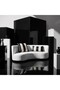 Mosaic Luxury Leather and Fabric Matching Decorative Throw Pillow Modern Stylish Plain Design
