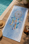Light Blue Dreamcatcher Patterned 70X150 Beach Towel - Digital Printed Bath Towel - 3