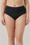 Pack of 5 Black Women's High Waist Cotton Gathering Panties Plus Size Ribbed Panties - with Sleep Band Gift - 2