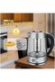 Electric Kettle DX3408, Glass Body with Stainless Steel Finish | 75cm Cable Length, Cordless Base, Measurement Markings, Model DX3408, Original Design - 2