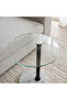 Modern Side Table Glass and Black Column and White Marble Base - 2