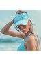 Women's wide-brim sun hat navy adjustable UV beach/golf. - 5