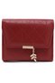Women's PU leather zipper wallet deep purplish-red coin/card. - 5