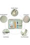 Women's small RFID wallet light blue zippered card slots. - 4