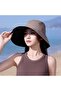 Women's sun hat brown microfiber UV wide brim bucket. - 4