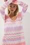 June Knitted Mini Beach Dress Zigzag Metallic Soleia - 3