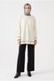 Trendy Raglan Sleeve Crew Neck Stripe Detailed Full Fit Knitwear Tunic