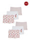 Girls' Cotton Ribbed 6-Piece Patterned Boxers