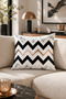 Marble and Zigzag Patterned - Black Powder Rose Gold Modern Living Room Throw Pillow (Double Sided) - 2