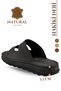Genuine Leather Men's Slippers - Genuine Leather Men's Slippers with Soft Thick Soles C Black - 5