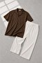 Men's Bürümcük T-Shirt Tracksuit Summer Casual Top and Bottom Set - 2