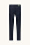 Men's Regular Fit Straight Leg Flexible Denim Navy Blue Trousers - 2