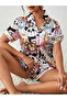 Multi-Color Graphic Print Shirt and Shorts Pajama Set - 4