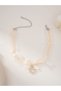 Bow Lace Faux Pearl Heart Choker Necklace - 4