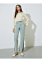 Blue Mid-Rise Wide Leg Jeans With Pocket