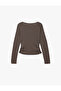 Cotton Slim Fit Gathered Boat Neck Long Sleeve Striped T-Shirt - 2