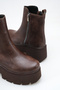 Leona Brown Rustic Women's Daily Flat Zippered Comfortable Stylish Rustic Wedge Heel Boots & Booties - 4