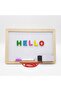 4 in 1 Wooden Black Board + Magnetic White Board Easel with ABC Alphabet Numbers Math & Multifunctional Chalkboard Kids Educational (Pack of 1) - 4