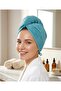 100% Cotton High Absorbent Practical Hair Towel, Bonesi Turquoise - 2