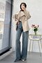 Premium Stand Collar Belted Malta Trench Coat - Stone - 5