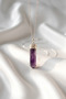 Ametist Natural Stone Necklace Nail Cut Design Patterned Necklace - 2