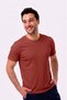 3-Pack Organic Cotton Men's Short Sleeve Crew Neck T-Shirt (Khaki - Brown - Brick) - 4