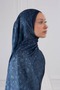 Ethnic Floral Patterned Soft Shawl Indigo - 4
