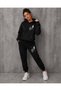 Hooded Tracksuit 2-Piece Combination Winter Sharped Finger Printed Women's / Unisex Model