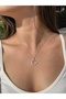 Moon Star Silver Color Zircon Stone Women's Necklace - Crescent Necklace - 2