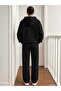 Flower Patterned Printed Men's Hooded Tracksuit with Piped Trim Bottom/Upper Set - 2