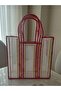 Handmade Beach Bag Sand-Proof Canvas Mesh Strap Sea Bag Towel Bag Pool Bag - 3