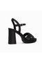Alpelli Women's Livia Black Satin Platform Heeled Shoes - 4
