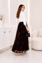 Adın Lined Chiffon Long Skirt – Floral Patterned Elastic Waist Comfortable Maxi Skirt - 2