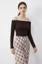 Women's Madonna Collar Lace Detailed Bitter Brown Blouse - 3