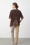 Women's Lace Detailed T-Shirt with Back Detail, Bitter Brown - 5
